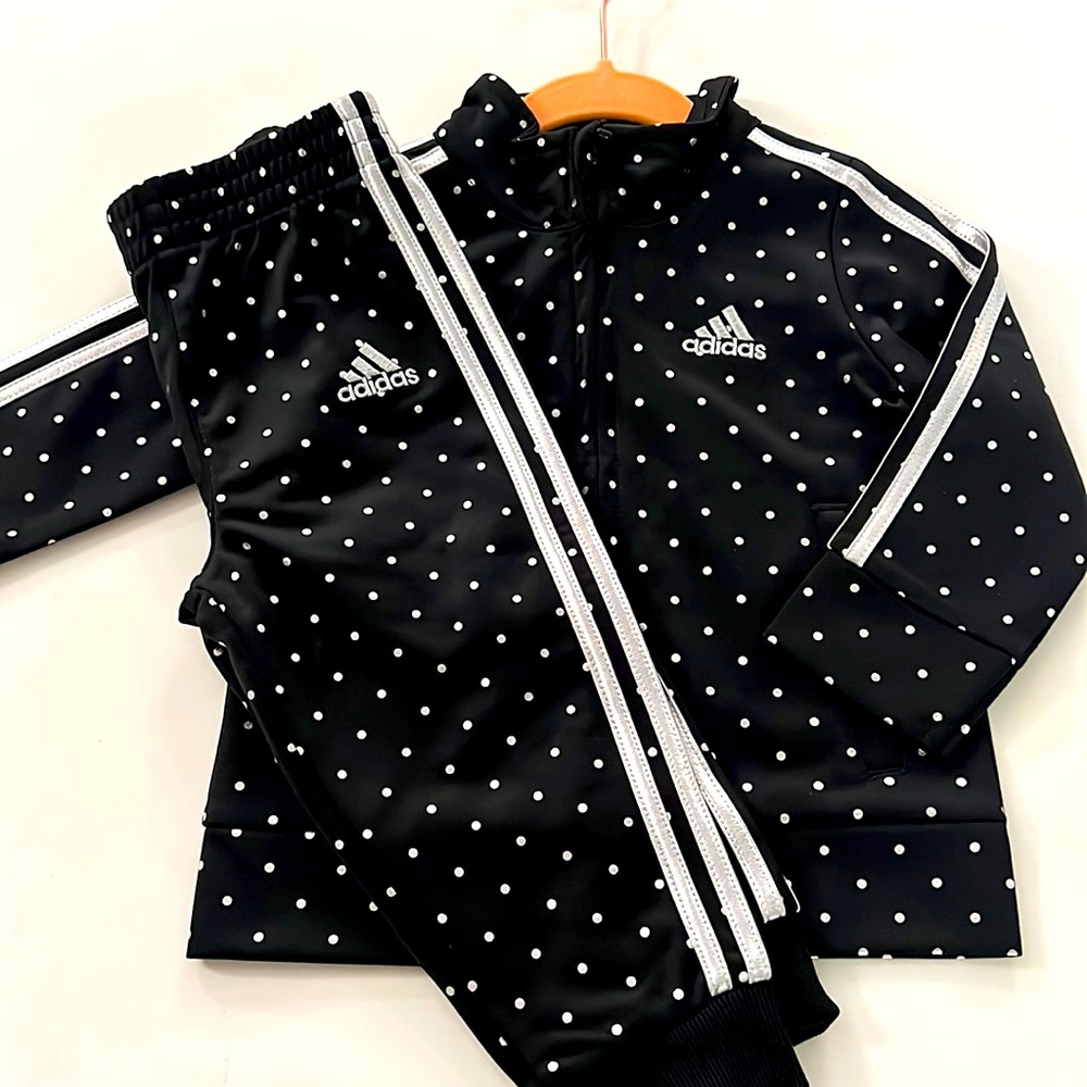 Adidas Baby/Toddler Black Polka Dot Track Suit